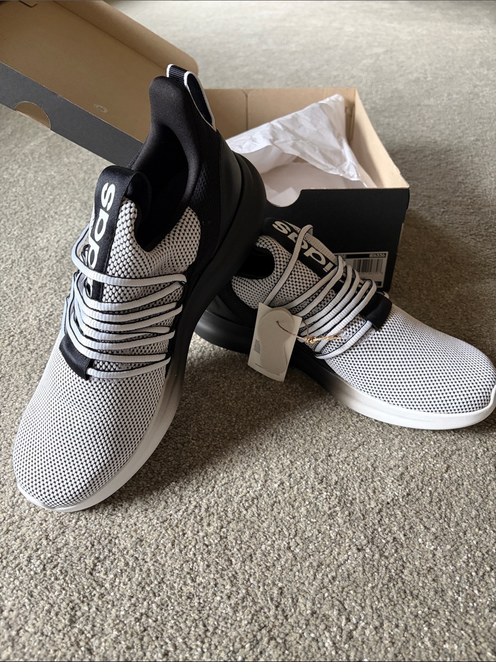 adidas Men’s Black and White Athletic Sneakers